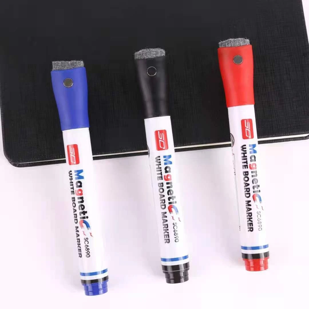 Single-headed 4-color whiteboard pen with magnetic whiteboard pen and erasable felt pen detail image 1