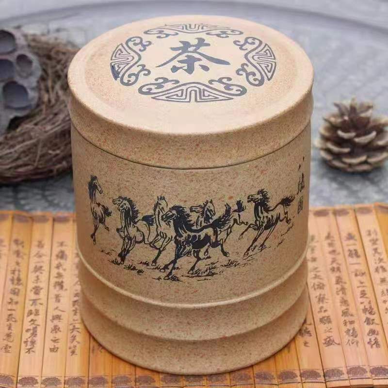 宜兴紫砂茶叶罐 大码号普洱七子饼罐茶缸紫砂茶罐茶盒装存罐茶罐19