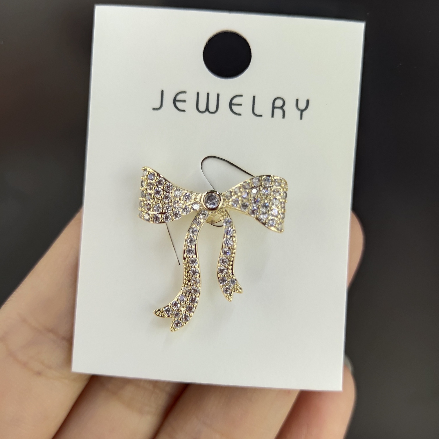 Korean-style fashionable small bow, high-end anti-glare coat accessory brooch
