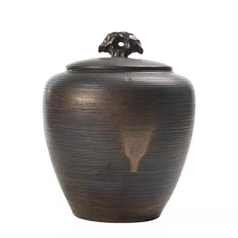 宜兴紫砂茶叶罐大码号普洱茶桶密封醒茶器陶瓷家用缸七子饼存储罐1