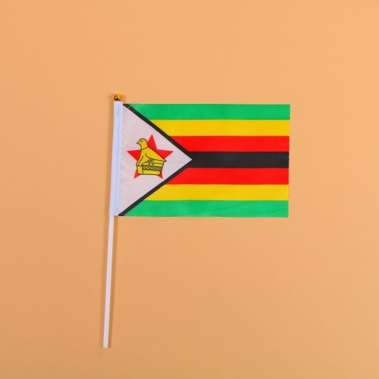 14*21津巴布韦8号手摇旗带杆子外国世界旗