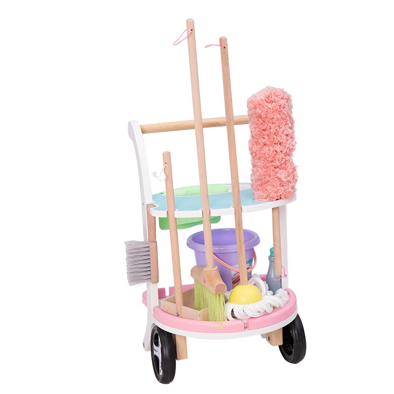 The wooden toy simulation house cleaning set car is highly entertaining, which can exercise the baby's hand-eye coordination and visual ability, cultivate logical thinking ability, and exercise parent-child games detail image 14