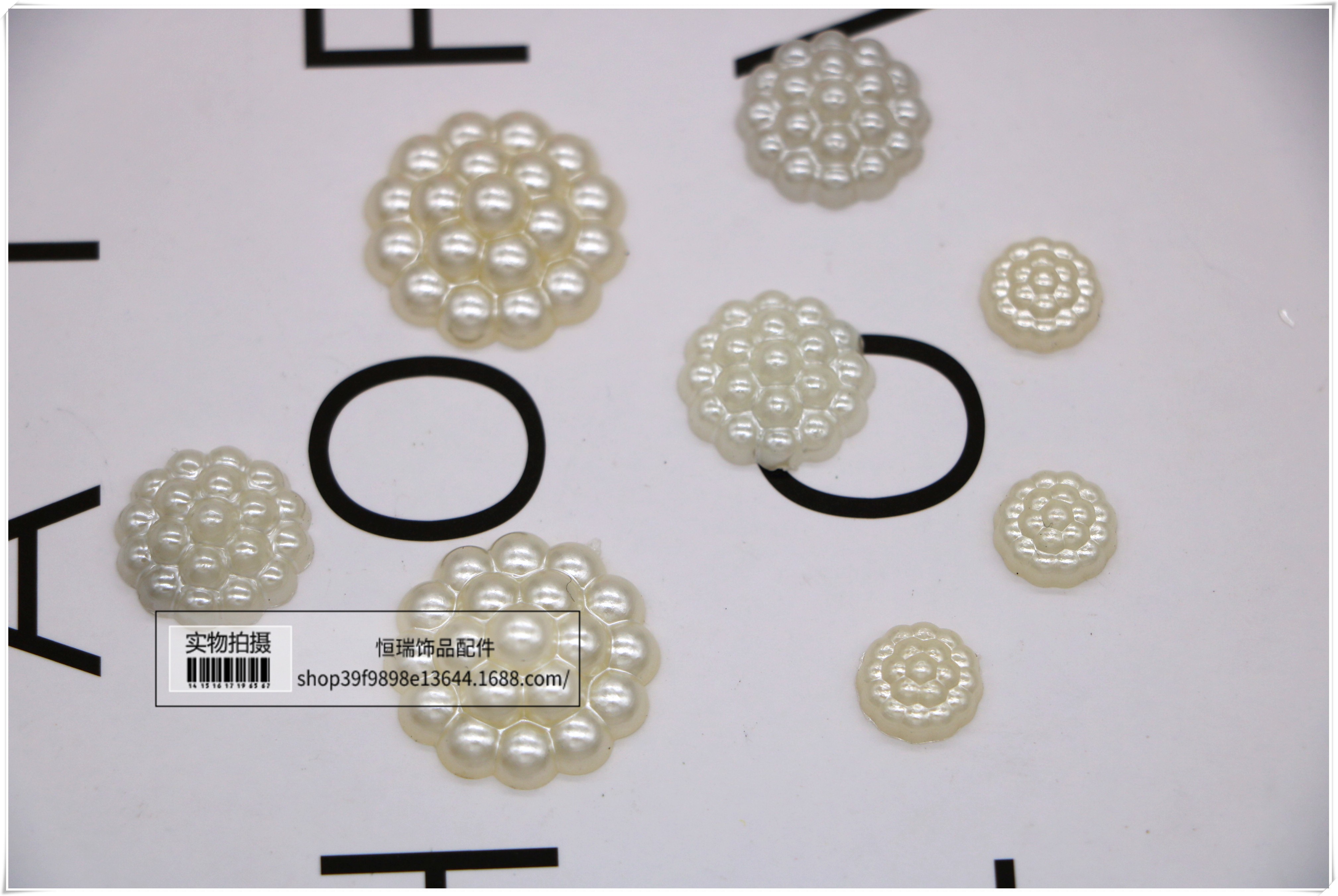ABS仿珍珠半面珠22MM佛头DIY手工材料配件头花装饰手机挂件鞋包详情图2