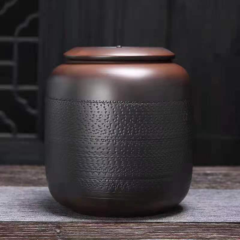 茶叶罐陶瓷密封罐储茶罐青花瓷大号茶叶罐普洱七子饼茶饼罐收纳盒9