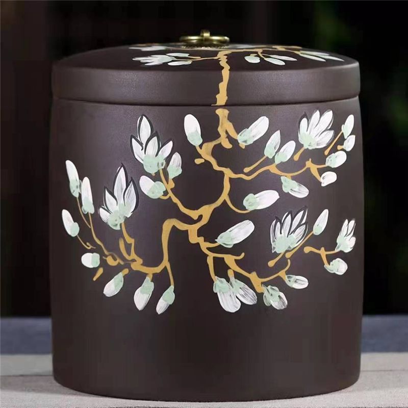 裕星宜兴紫砂茶叶罐 普洱茶罐提梁醒茶罐茶盒密封存储罐柑普茶罐13