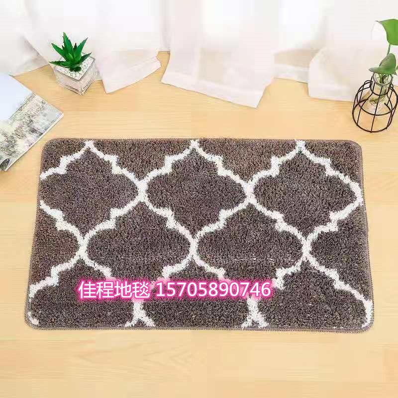 New TPR bottom flocking floor mat, carpet grid floor mat, ultra-fine door mat, Moroccan carpet anti-slip mat, home mat, standard 5 colors, size 40*60cm details Picture