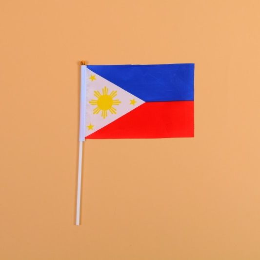14*21菲律宾8号手摇旗带杆子外国世界旗图