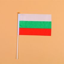 14*21保加利亚8号手摇旗带杆子外国世界旗