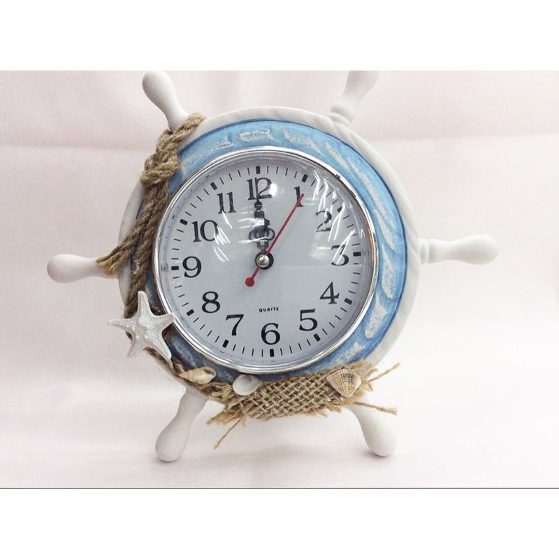 弘典工艺品装饰品摆件地中海风格家居装饰品舵手钟A099