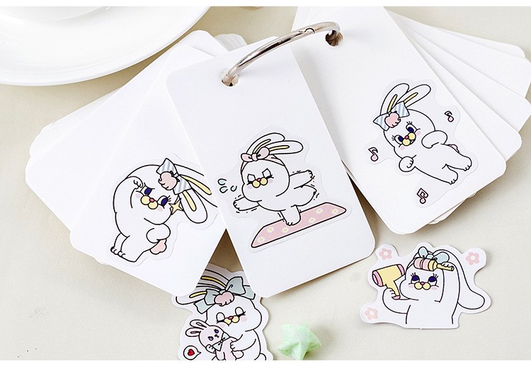 胤琪文具画笔贴纸兔子卡通书签可爱文具创意详情2