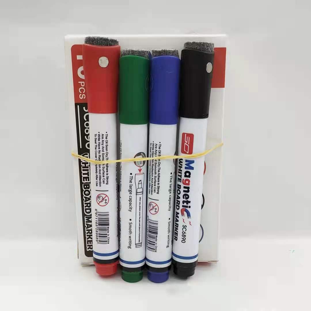 Single-headed 4-color whiteboard pen with magnetic whiteboard pen and erasable felt pen detail image 4