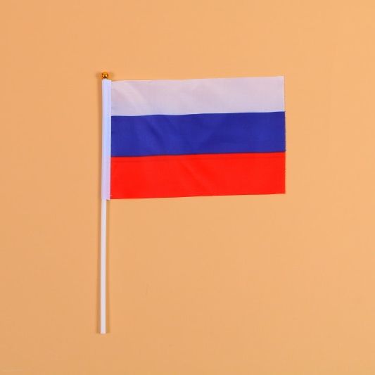 14*21俄罗斯8号手摇旗带杆子外国世界旗图
