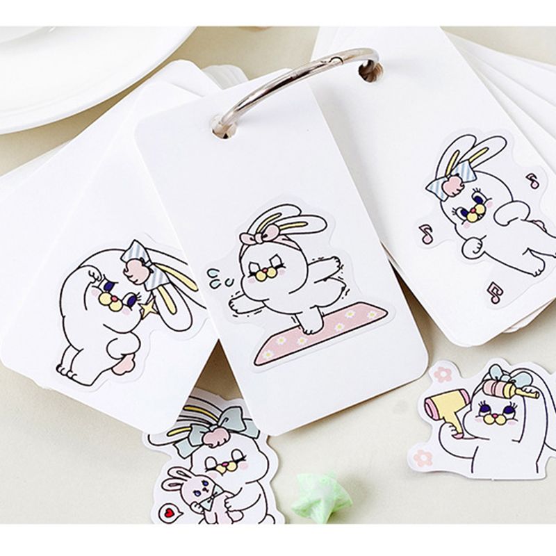 胤琪文具画笔贴纸兔子卡通书签可爱文具创意图