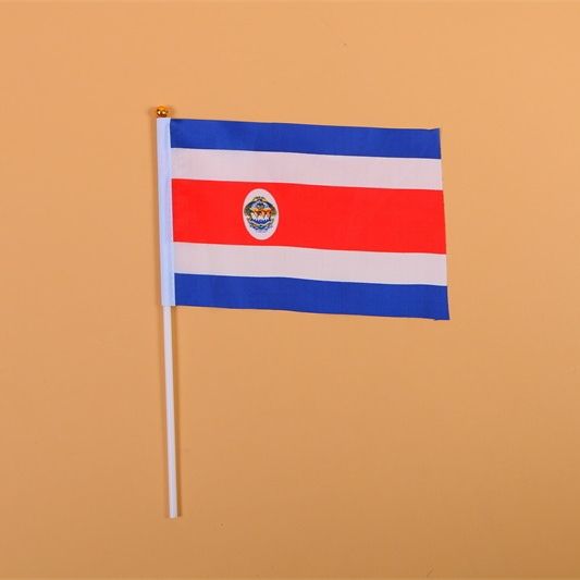14*21哥斯达黎加8号手摇旗带杆子外国世界旗详情图1