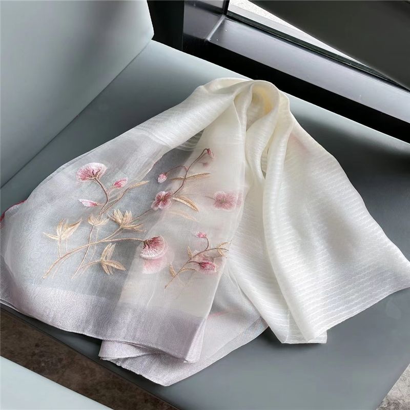 网红爆款杭州丝绸新丝缎正品丝巾大长巾防晒丝巾旅游披肩1048