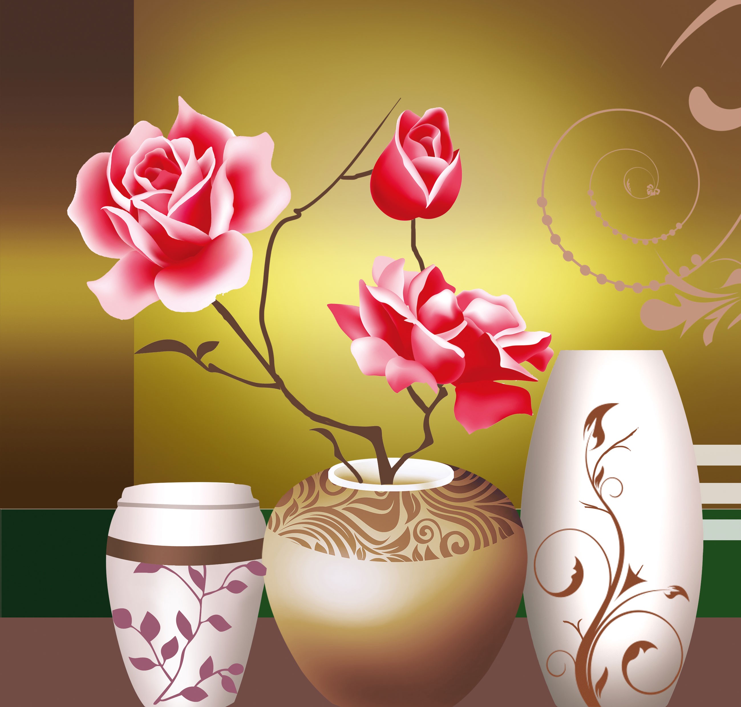 Very Crafts Art Frame Frameless Painting Flower Decorative Painting Restaurant Decoration 242409 full figure