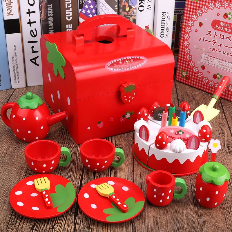 The wooden toys that simulate house and the red cake are highly entertaining. They can exercise the baby's hand-eye coordination and visual ability, cultivate logical thinking ability, and exercise parent-child games Specification image
