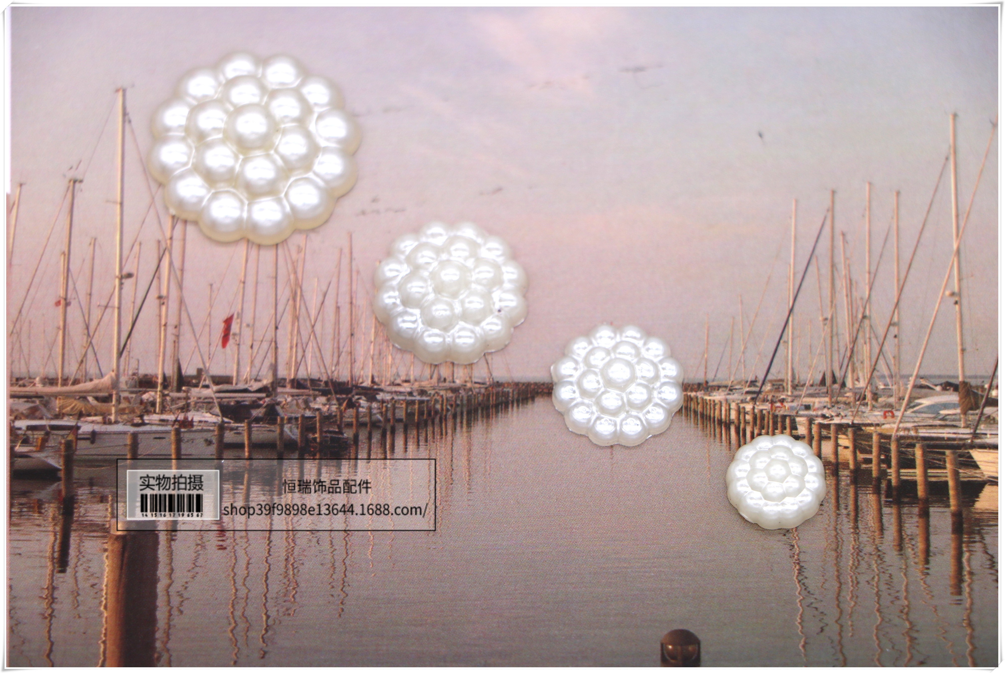 ABS仿珍珠半面珠22MM佛头DIY手工材料配件头花装饰手机挂件鞋包详情图5