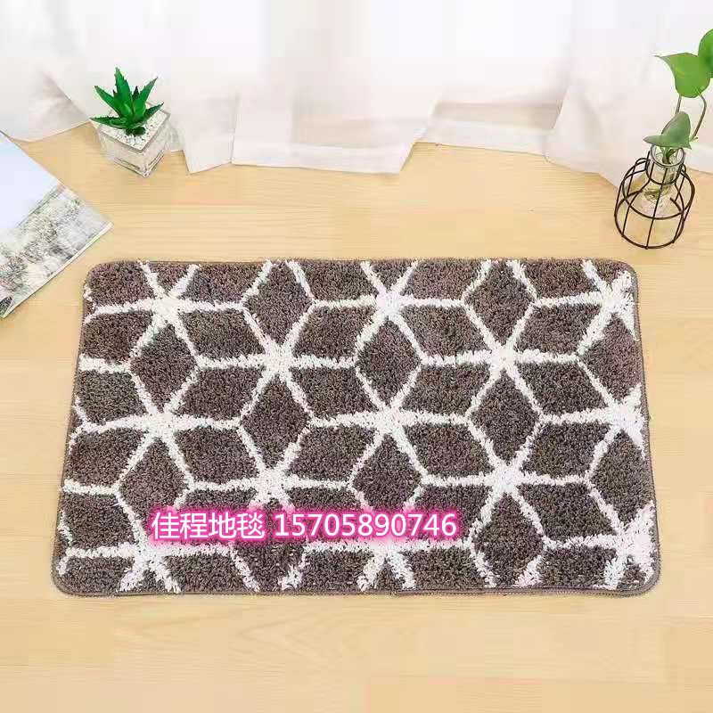 New TPR base flocked floor mat, carpet plush foot mat, super fine door mat, sucre carpet, anti-slip mat, home mat, standard 5 colors, size 40*60cm Specification drawing