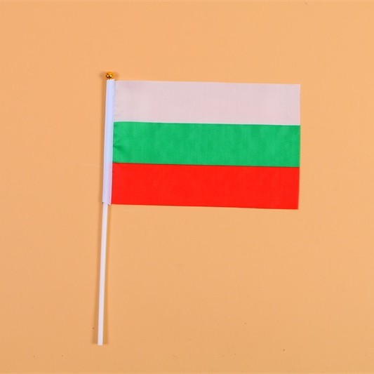 14*21保加利亚8号手摇旗带杆子外国世界旗详情图1