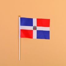 14*21多米尼加8号手摇旗带杆子外国世界旗