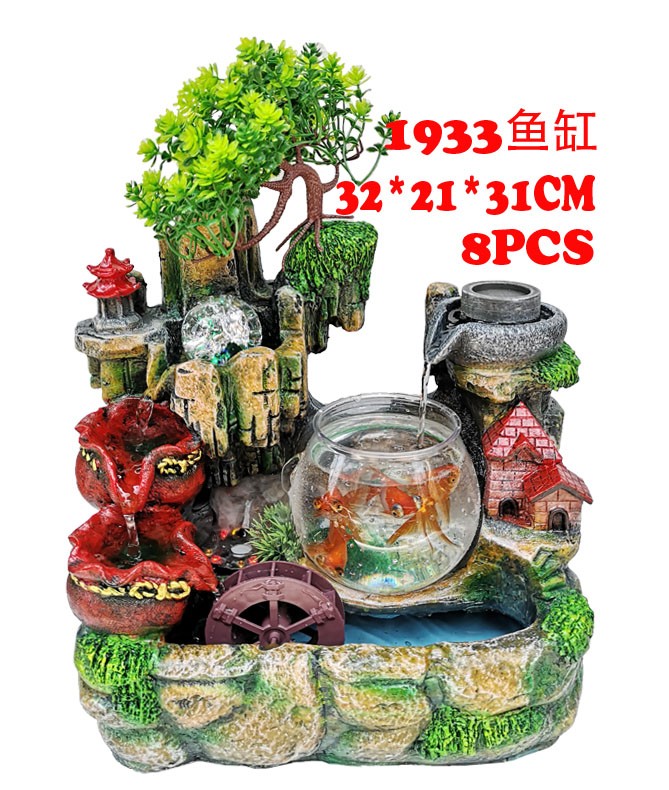 1932厂家直销树脂流水鱼缸仿真松树加温器净化空气送礼佳品详情图4