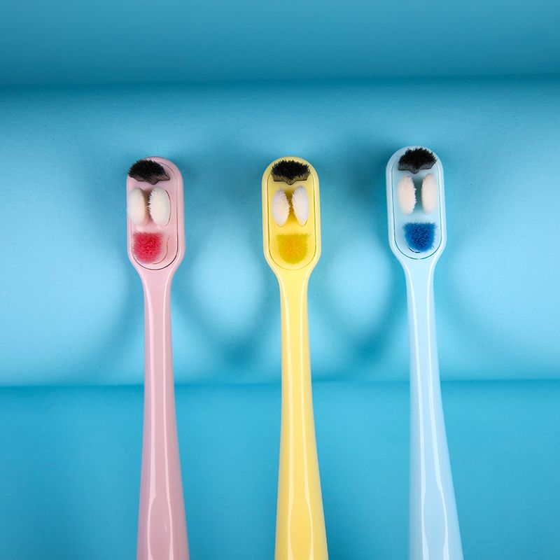 3D Smiley Face Shaped Hair Dazzling Children's Toothbrush Single Set 3-6 Years Old Small Head Soft Hair Toothbrush Manufacturers Wholesale Oem Specification drawing