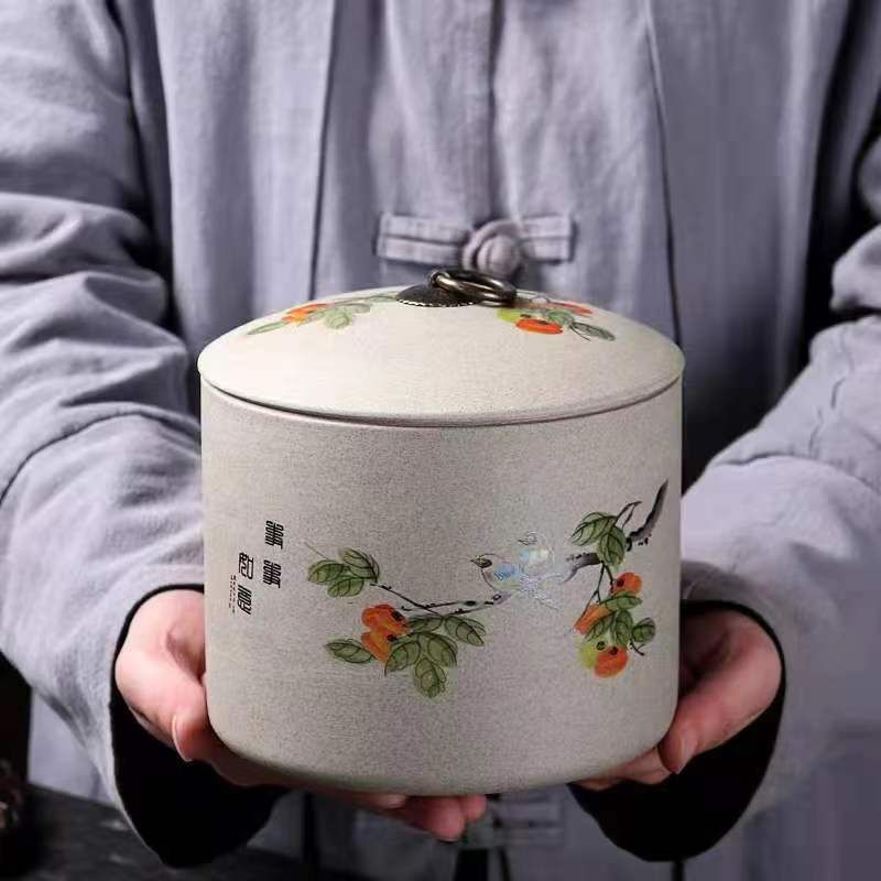 茶叶罐陶瓷密封罐储茶罐青花瓷大号茶叶罐普洱七子饼茶饼罐收纳盒10