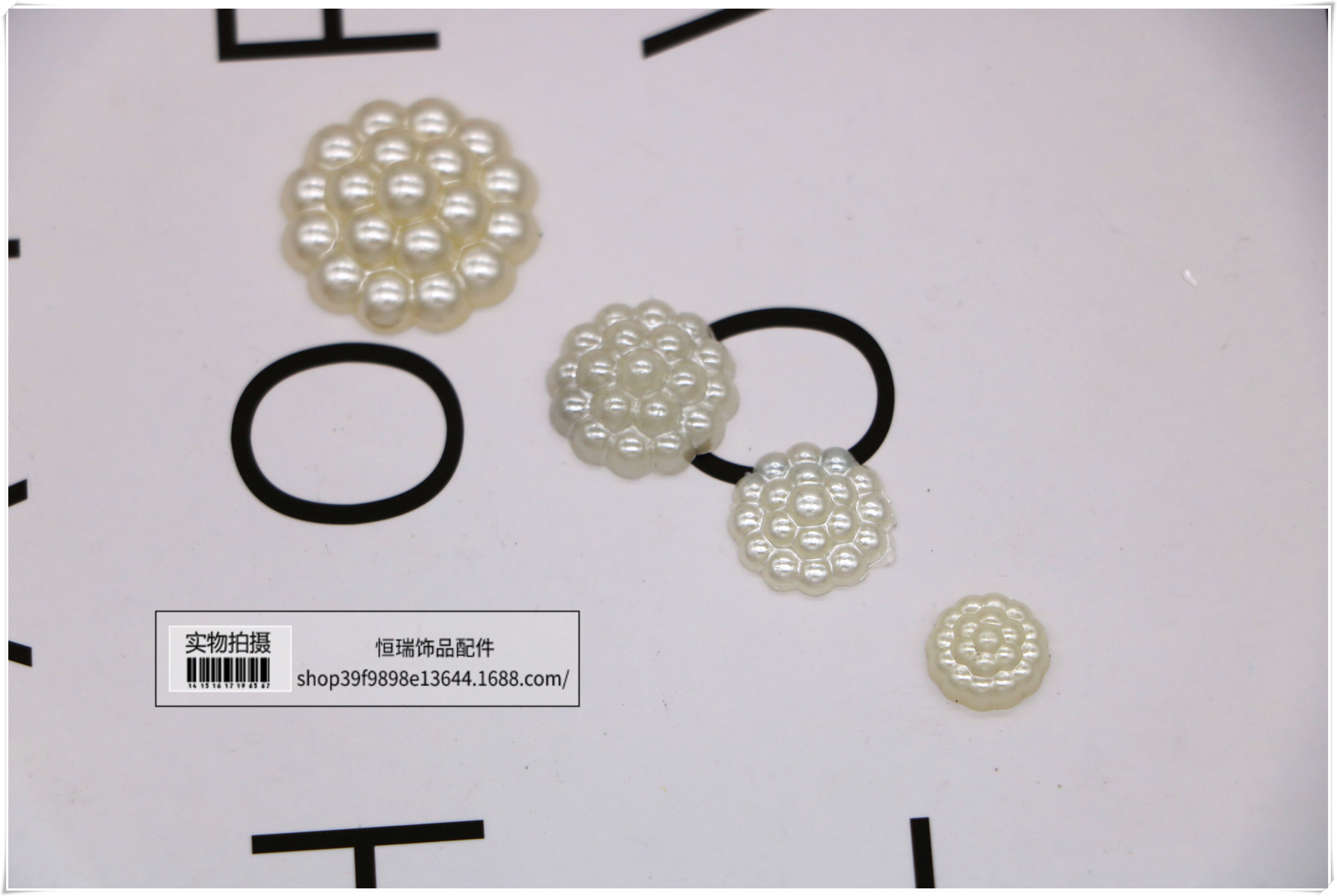 ABS仿珍珠半面珠22MM佛头DIY手工材料配件头花装饰手机挂件鞋包详情图1