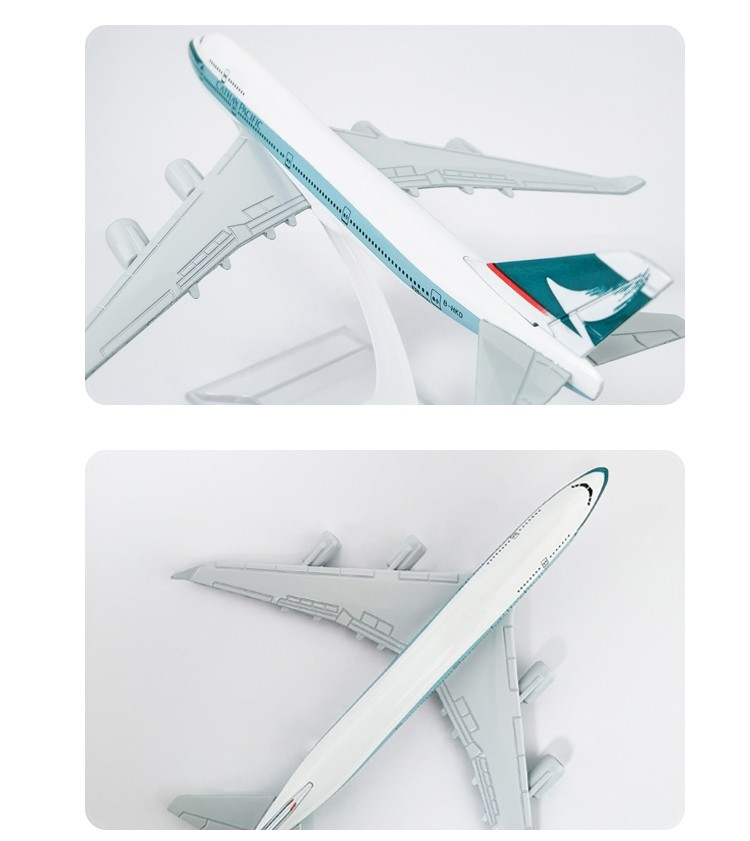 厂家直销锌合金工艺品摆件儿童玩具金属飞机模型国泰航空仿真模型16cm详情图9