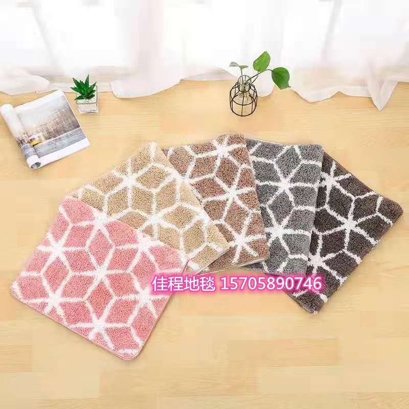New TPR base flocked floor mat, carpet plush foot mat, super fine door mat, sucre carpet, anti-slip mat, home mat, standard 5 colors, size 40*60cm full figure