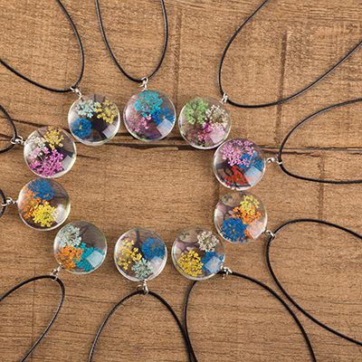 Round Dried Flower Life Tree Necklace 25 Network Red Explosive Diy Factory Direct Sales Invincible Charming