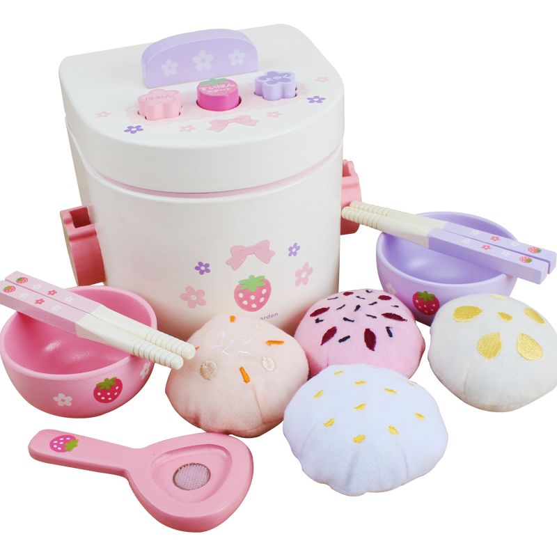 The wooden toys simulate house, and the rice cooker is highly entertaining. It can exercise the baby's hand-eye coordination and visual ability, cultivate logical thinking ability, and exercise parent-child games Item Picture
