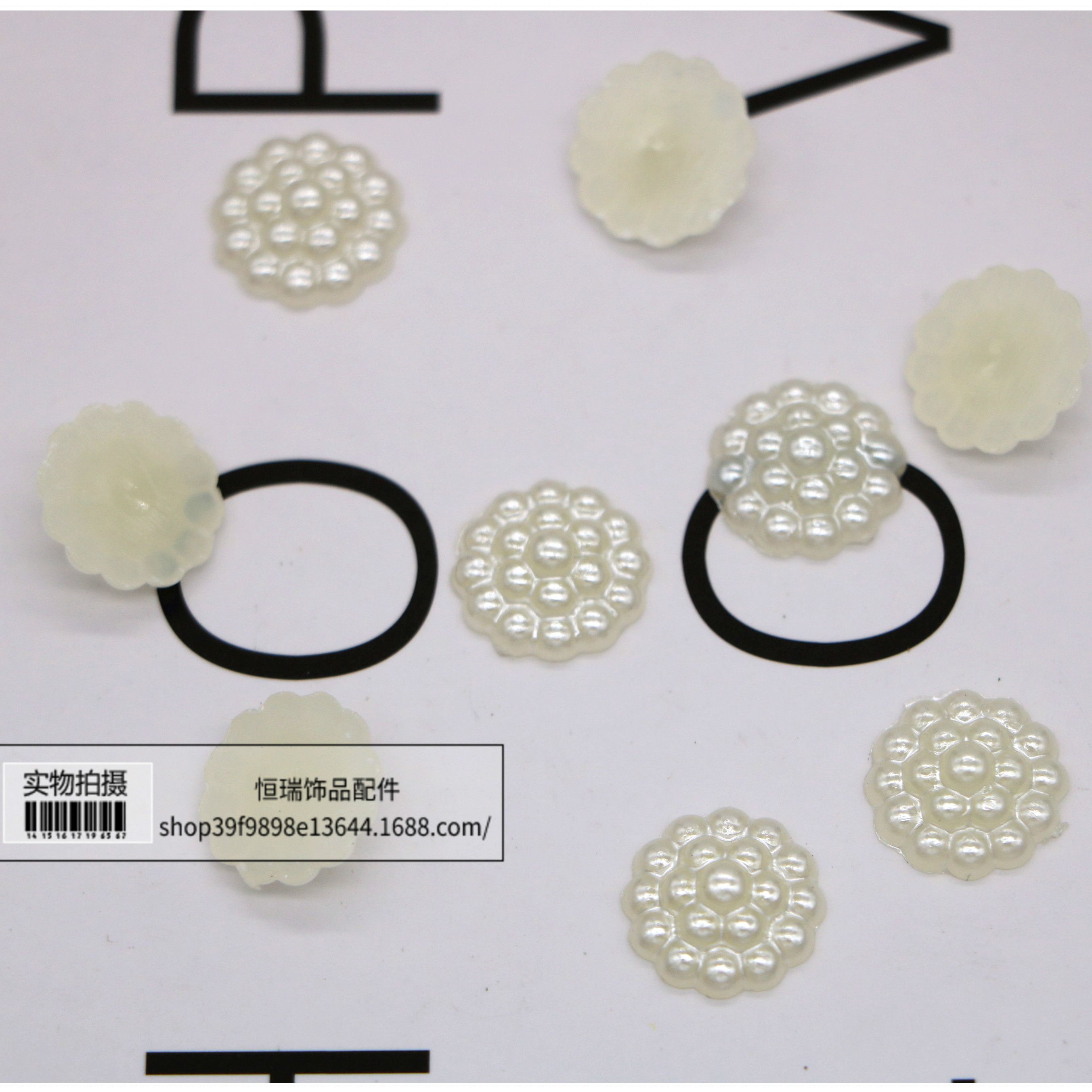 ABS仿珍珠半面珠22MM佛头DIY手工材料配件头花装饰手机挂件鞋包
