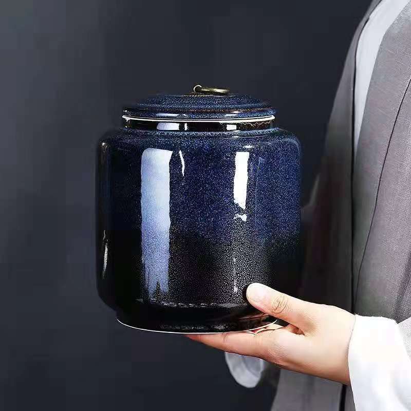 宜兴紫砂茶叶罐家用普洱茶罐存储罐醒茶缸大号七饼密封罐中式陶瓷3