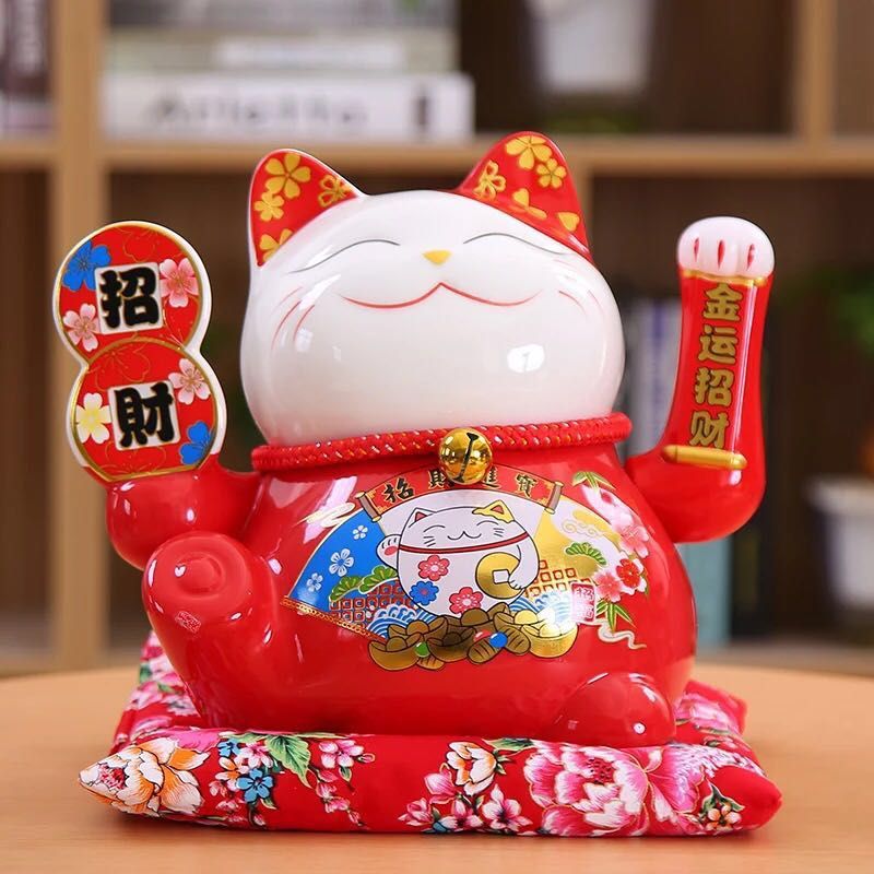 Nantai Red hot gold color red swing cat decoration thumbnail