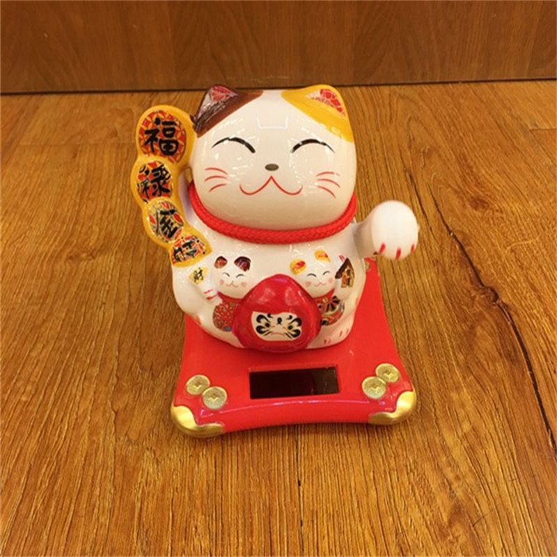 Nan Fu Lu wealth into solar rocker cat decoration thumbnail