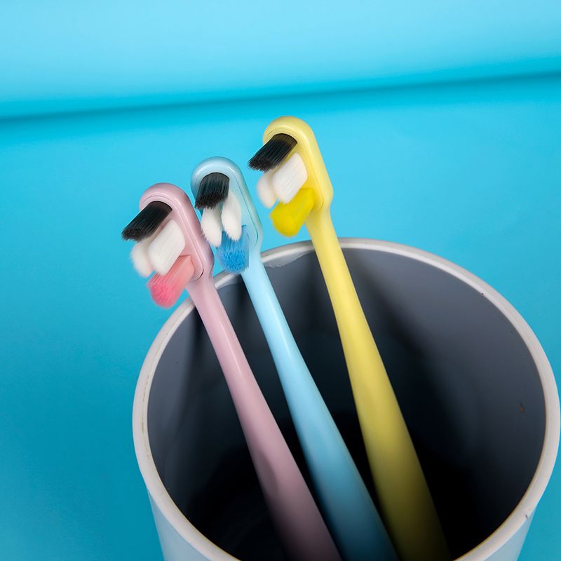 3D Smiley Face Shaped Hair Dazzling Children's Toothbrush Single Set 3-6 Years Old Small Head Soft Hair Toothbrush Manufacturers Wholesale Oem Item Picture