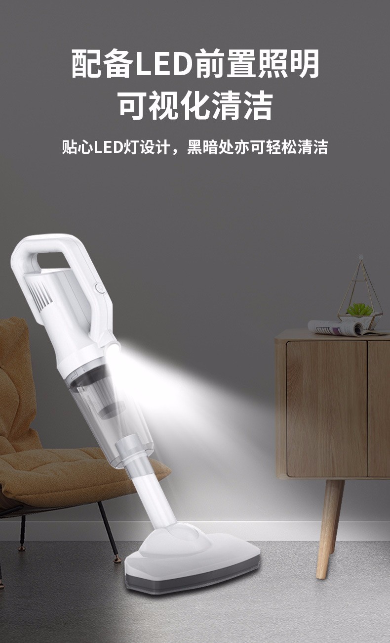 Cordless vacuum cleaner, small handheld mini, ultra-quiet, high-power, powerful car vacuum cleaner - white cordless standard model detail image 12
