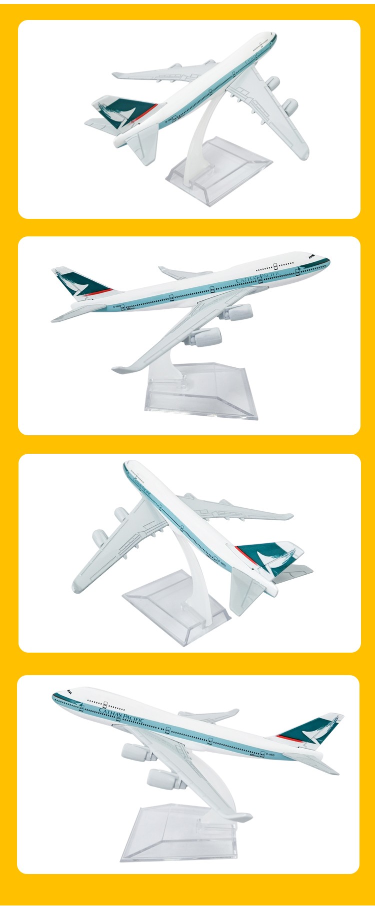 厂家直销锌合金工艺品摆件儿童玩具金属飞机模型国泰航空仿真模型16cm详情图5