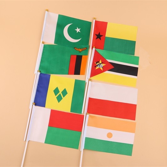 14*21卡塔尔8号手摇旗带杆子外国世界旗详情图2
