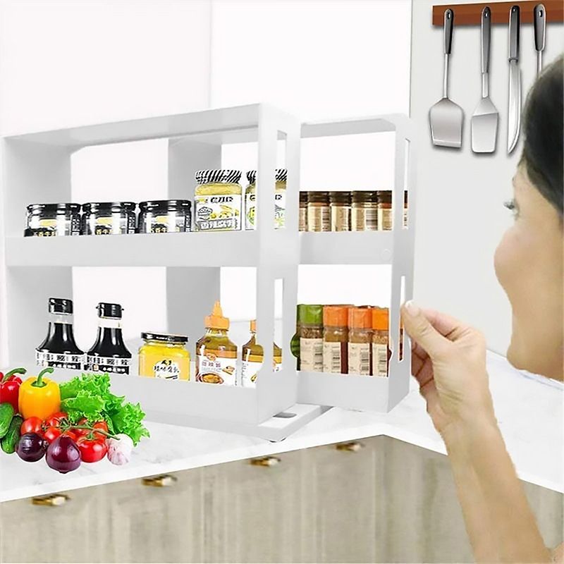 摆摊货源多层收纳架整理架 可旋转调料收纳盒食物收纳架