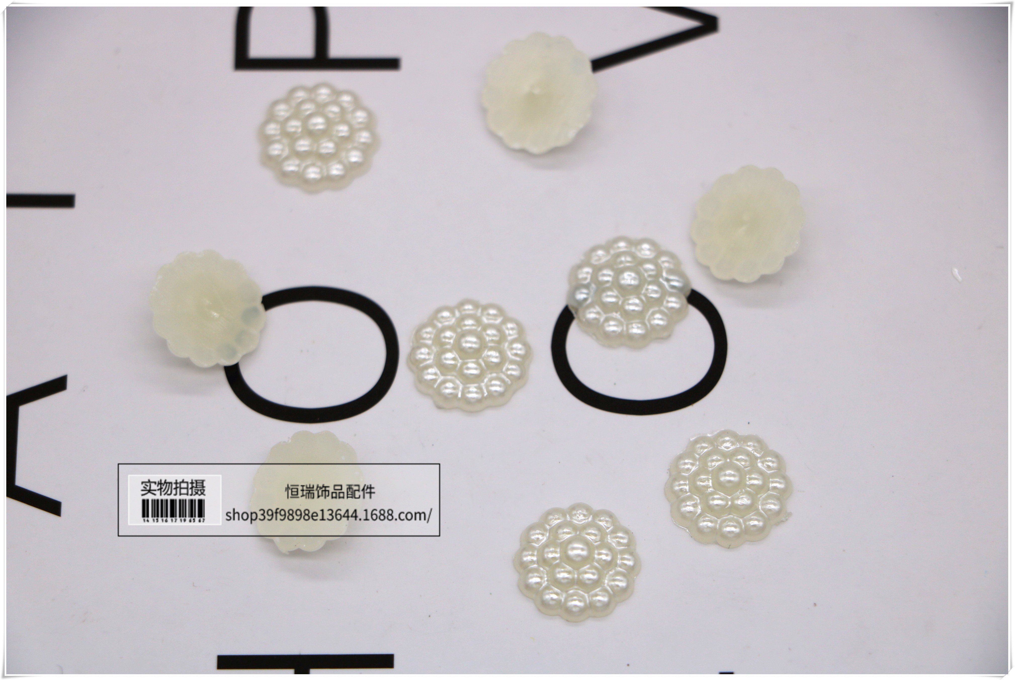 ABS仿珍珠半面珠22MM佛头DIY手工材料配件头花装饰手机挂件鞋包详情图3