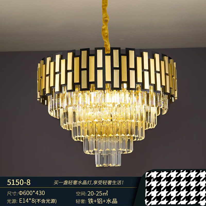Light luxury crystal chandelier, bedroom crystal chandelier, dining room crystal chandelier, living room crystal chandelier, modern style crystal chandelier details Picture