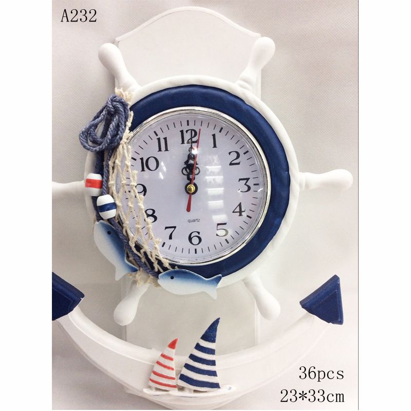 Hongdian arts and crafts decoration pieces Mediterranean style home decoration Helmsman clock A232 thumbnail