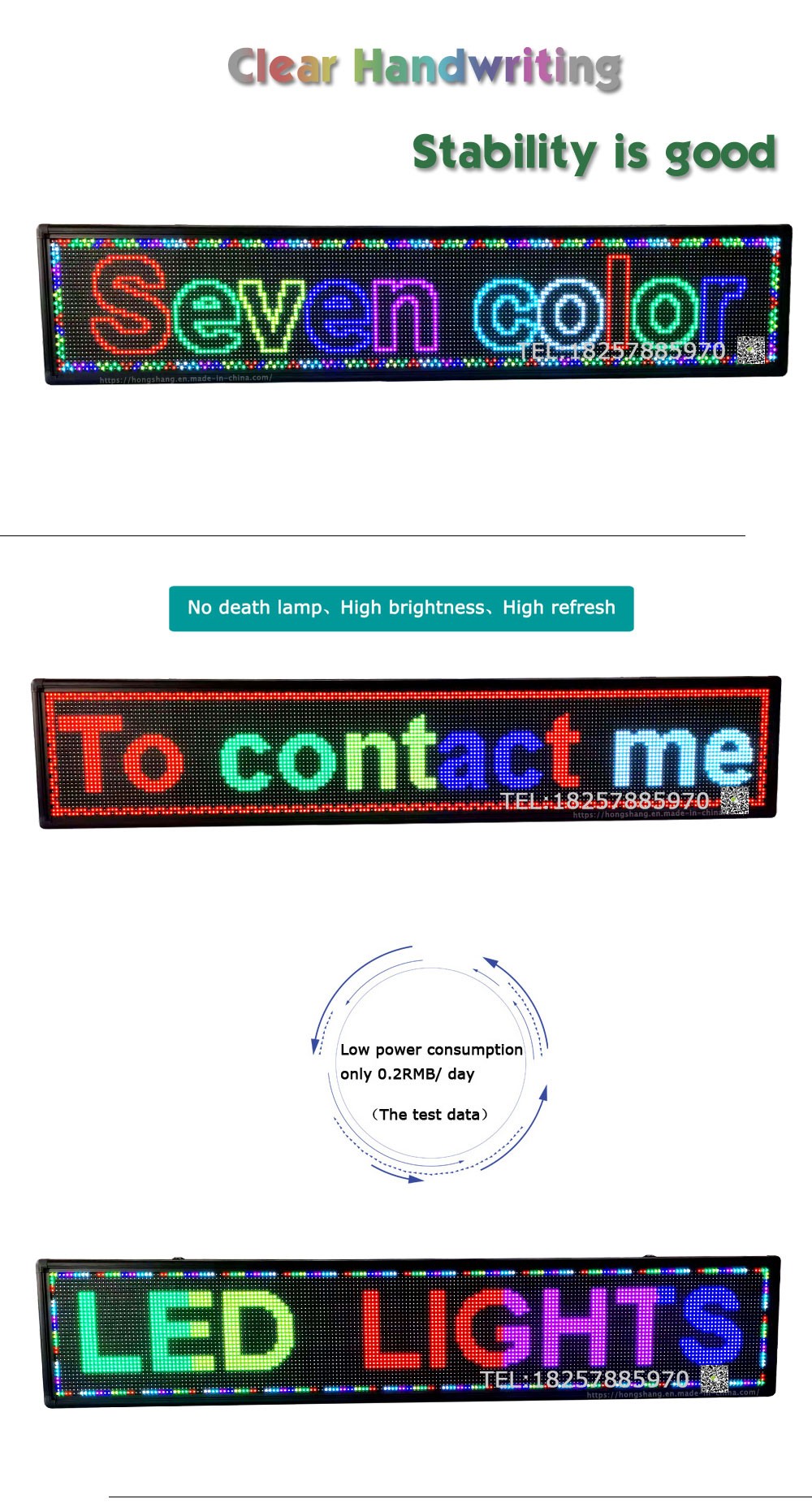 店面招牌LED显示屏户外电子门头广告牌滚动字幕P10单双色室内七彩手机控制详情图4