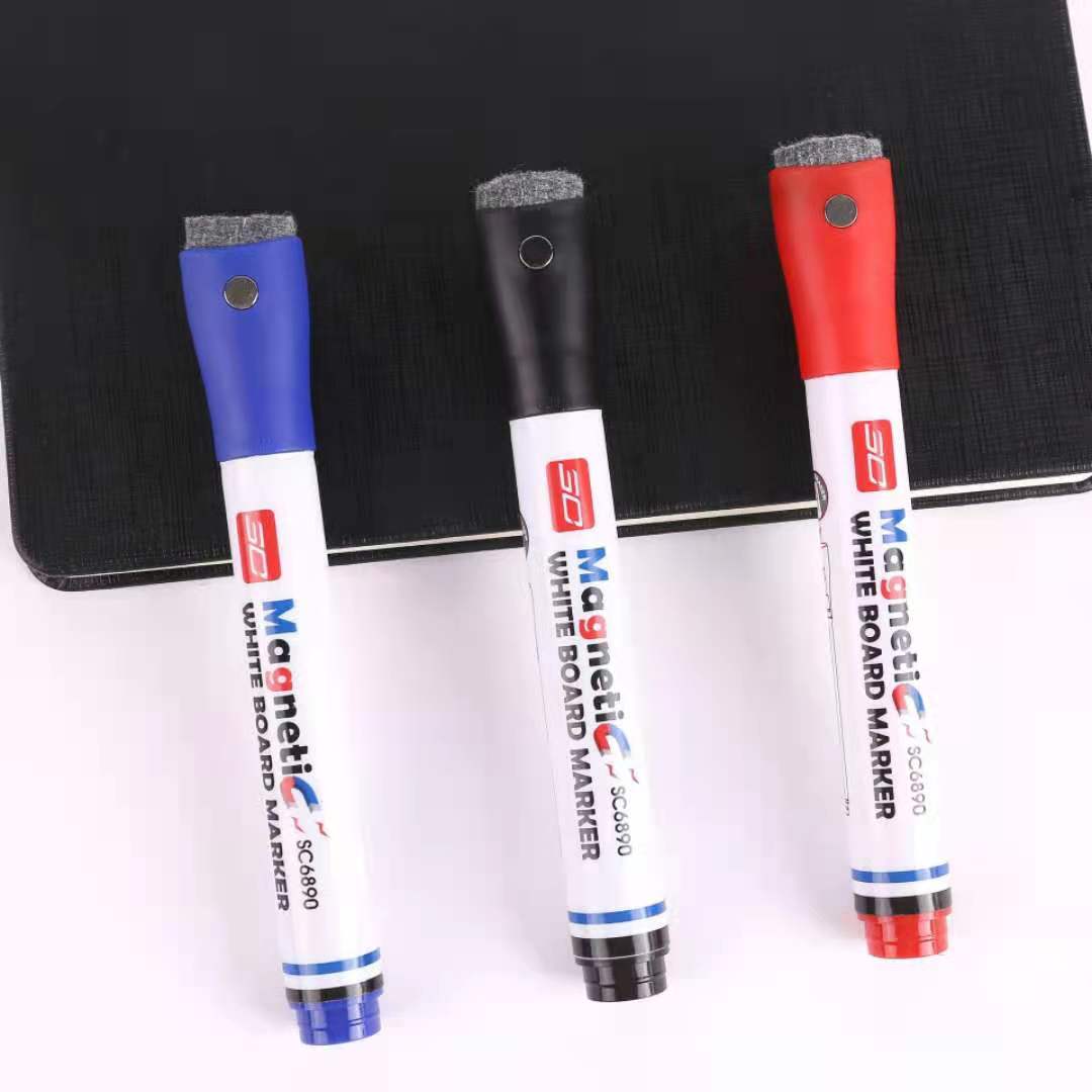 Lápiz de pizarra de 4 colores de una sola cabeza con lápiz de pizarra magnética lápiz de fieltro borrable