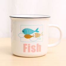 陶瓷杯子小鱼大肚马克杯大容量创意水杯卡通情侣咖啡杯