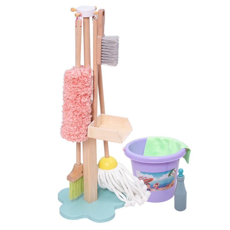 The wooden toy simulation house cleaning set car is highly entertaining, which can exercise the baby's hand-eye coordination and visual ability, cultivate logical thinking ability, and exercise parent-child games detail image 15