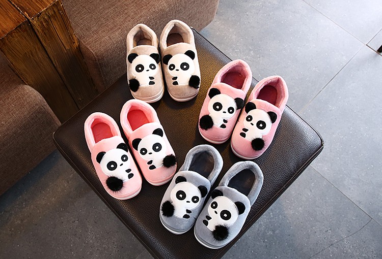 Children's Cotton Slippers Girl Cartoon Cute Autumn And Winter Fluffy Slippers Boy Non-Slip Home Indoor Family Slippers full figure